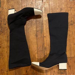 CAREL Retro 60s Black and White Boots, size 40